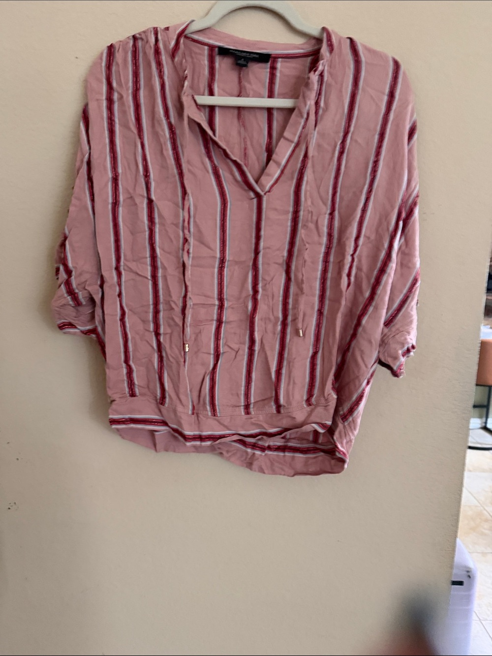 Marc New York Pink Striped V-Neck Tunic